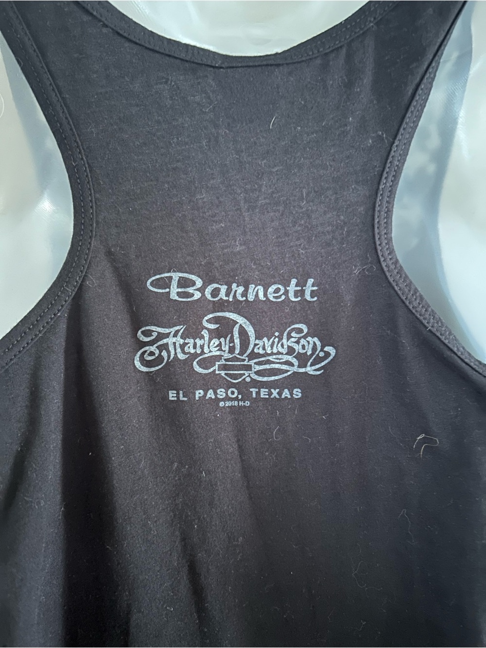 Harley Davidson Shirt - black lace trim Y2K style racer back tank - Picture 5 of 9